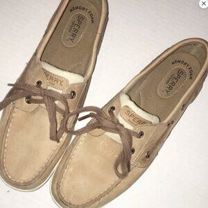 Sperry Top-Sider Tan Boat Shoes Women’s Size 8.5 Memory Foam